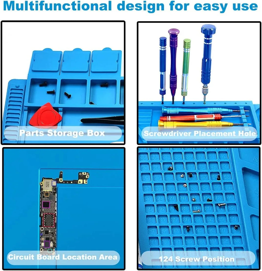 500℃ Heat-Resistant Soldering Station Silicon Mat Work Pad Desk