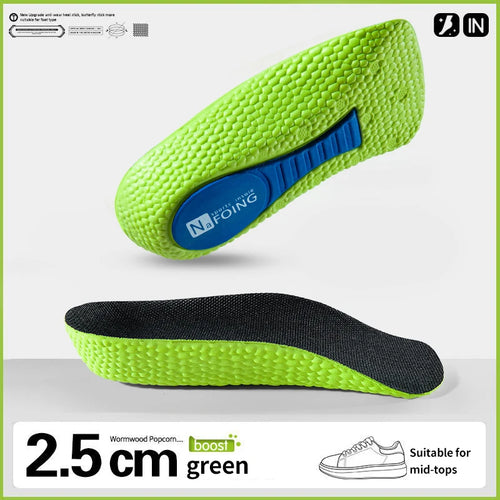 Memory Foam Height Increase Insoles for Men Women Shoes Flat Feet Arch