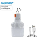 1PC Outdoor USB Rechargeable LED Lamp Bulbs 60W Emergency Light Hook