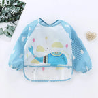 Waterproof EVA Full Sleeve Baby Bibs Children Apron Long Sleeve