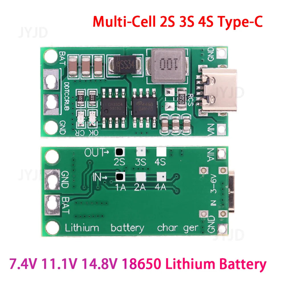 TypeC Multi-Cell 2S 3S 4S To 8.4V 12.6V 16.8V Step-Up Boost LiPo