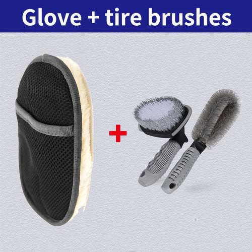 Car Styling Wool Soft Car Washing Gloves Cleaning Brush Motorcycle