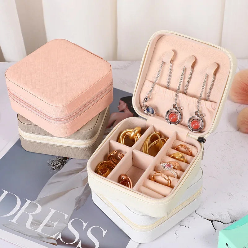 Mini jewelry storage box portable family travel earrings necklace