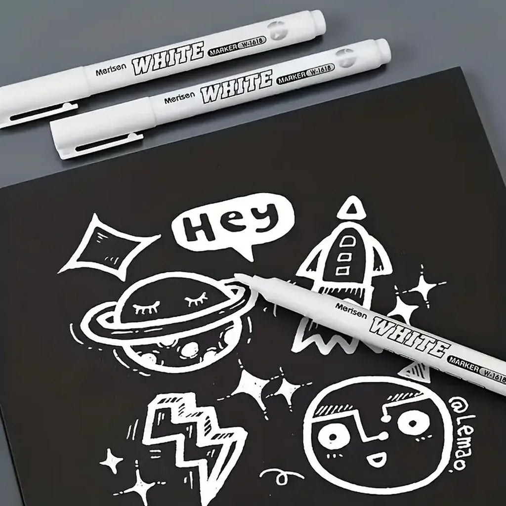 3/6pcs Waterproof White Marker Pen for Tire Painting, Fabric, Wood,