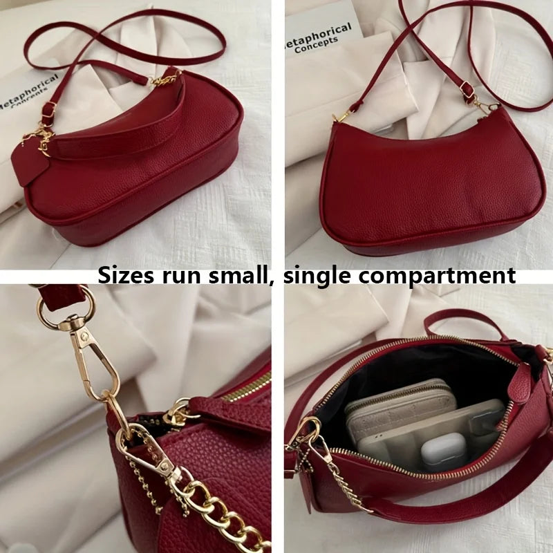 Fashion Shoulder Crossbody Bag with Adjustable Strap, Elegant Underarm