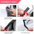 Car Door Seal Strips Sticker Weatherstrip Rubber B Shape Door Seals