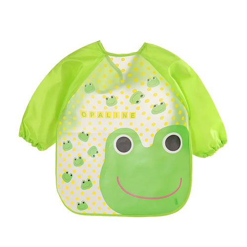 Waterproof EVA Full Sleeve Baby Bibs Children Apron Long Sleeve