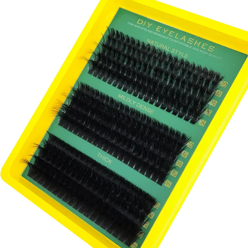 60D80D100D Thick False Eyelashes with Mixed Length, D Curl Cat-Eye
