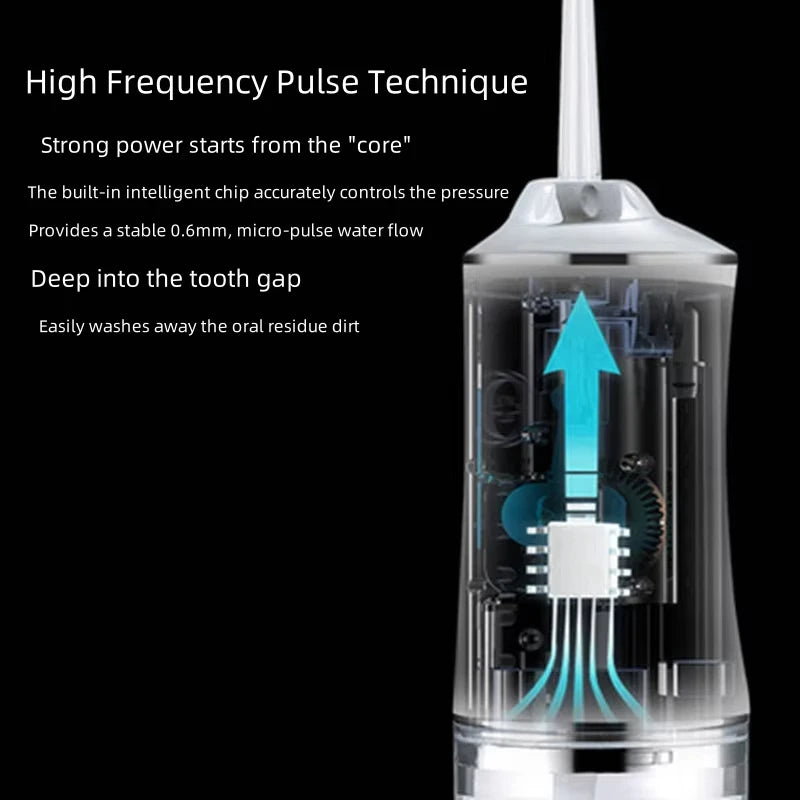 Oral Irrigator Portable Dental Water Flosser USB Rechargeable Water