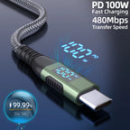 100W USB C to USB C Cable Type C PD 5A FastCharging for LED Display