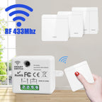 Wireless Light Wall Switch Relay Receiver RF 433Mhz 1/2/3Gang Panel
