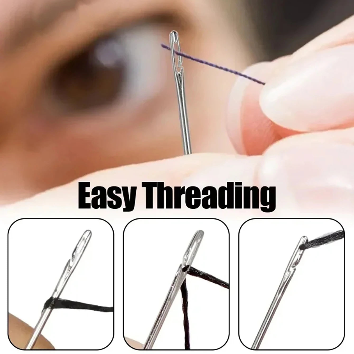 Side Hole Blind Sewing Needles Stainless Steel Elderly Needles Hand