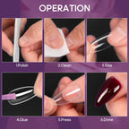 240 件 Almond False Nail Tips Clear Matt Soft Fake Nails Extension 12