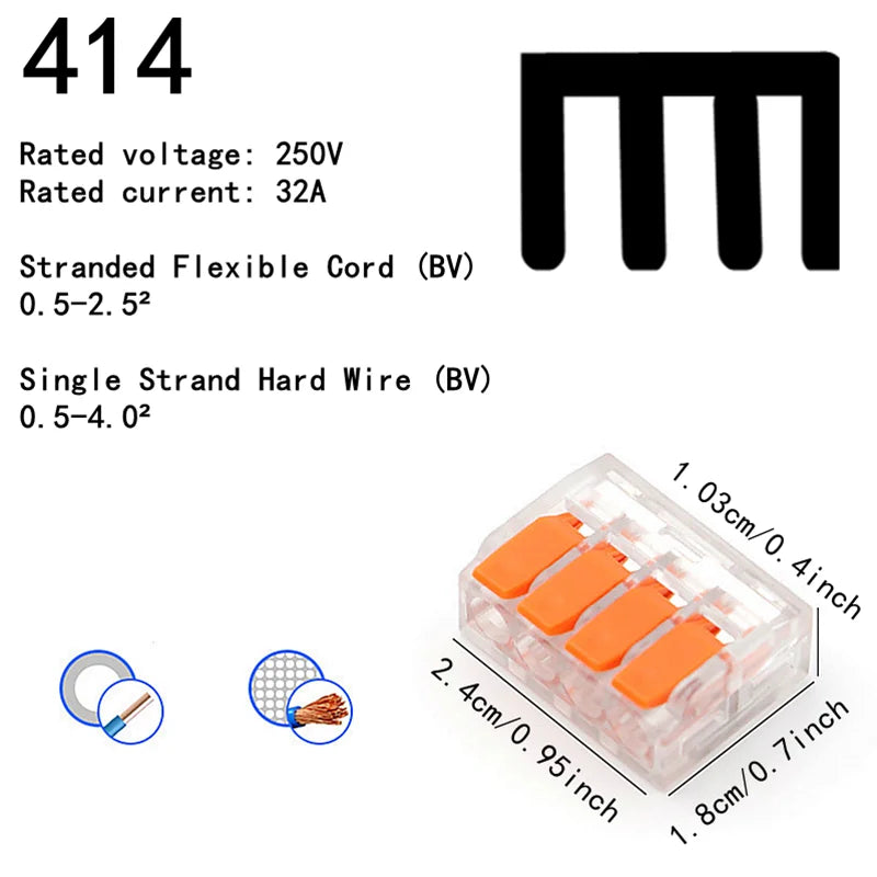 10-75 Pcs Orange Universal Type Quick Plug-in Terminals,Electrical