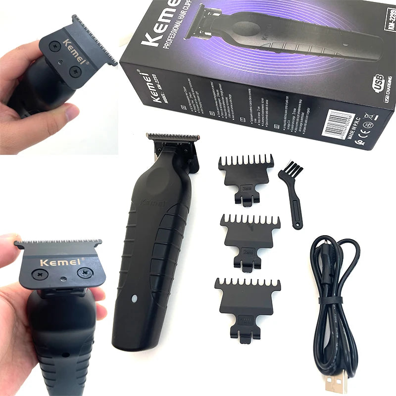 Kemei 2299 Barber Cordless Hair Trimmer 0mm Zero Gapped Carving