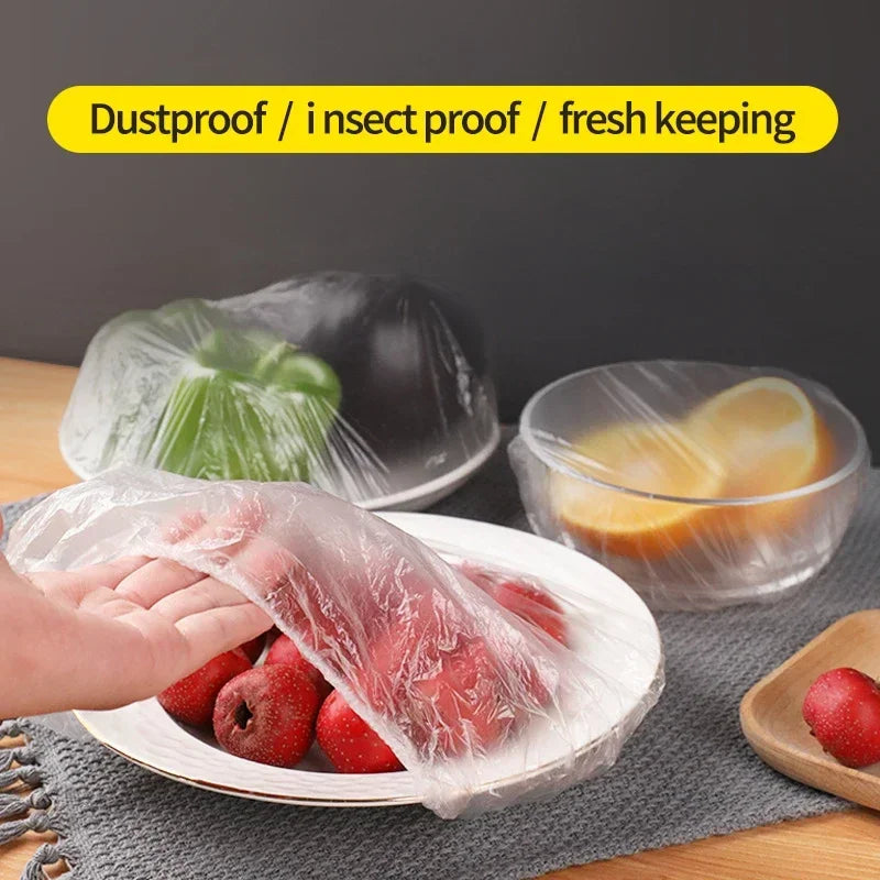 Reusable Disposable Food Cover Plastic Wrap Durable Elastic Food Lids