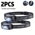 Strong Light Headlamp Portable LED Sensor Headlamp USB Rechargeable