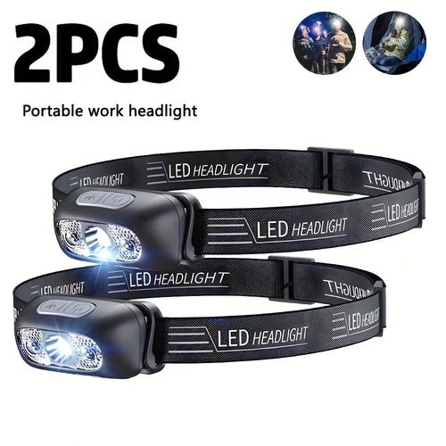 Strong Light Headlamp Portable LED Sensor Headlamp USB Rechargeable