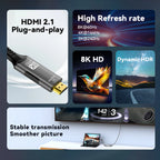 USB C to HDMI Cable 8K@60Hz 4K@120Hz Type C to HDMI-Compatible HDTV
