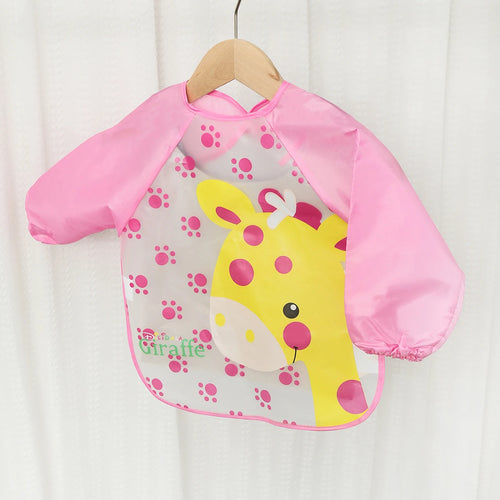 Waterproof EVA Full Sleeve Baby Bibs Children Apron Long Sleeve