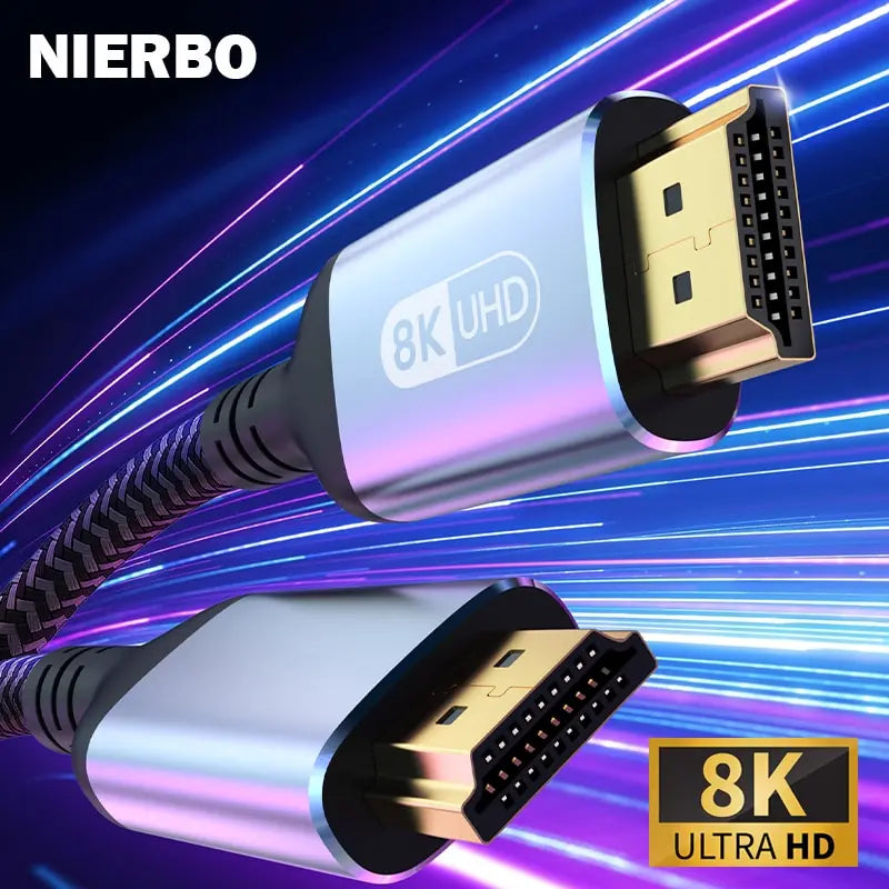 NIERBO HDMI 2.1 Cable HDMI Cord 8K 60Hz 4K 120Hz 48Gbps EARC ARC HDCP