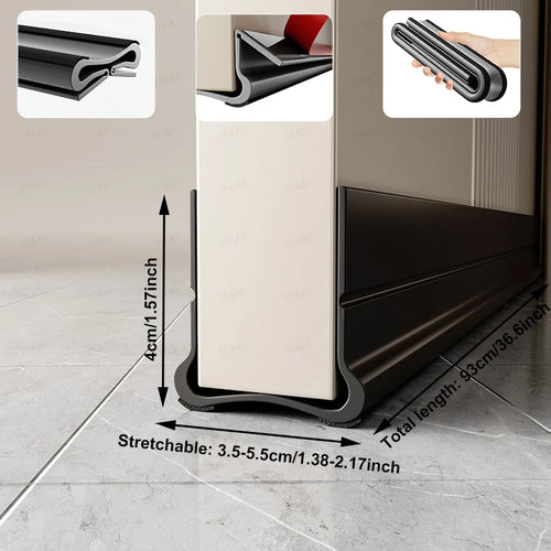 Flexible Door Bottom Sealing Strip Door Gap Soundproofing Wind and