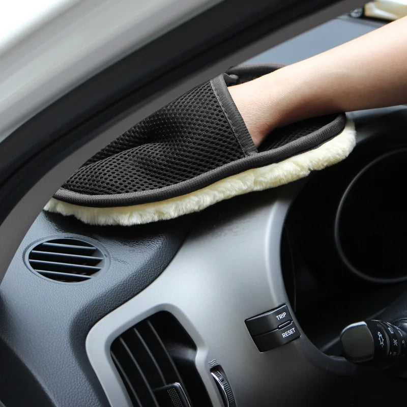 Car Styling Wool Soft Car Washing Gloves Cleaning Brush Motorcycle