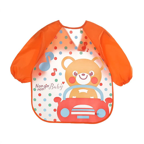 Waterproof EVA Full Sleeve Baby Bibs Children Apron Long Sleeve