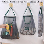 Reusable Storage Bags Kitchen Hanging Mesh Bag Home Fruit And