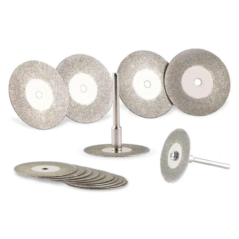 12pcs 22mm Diamond Cutting Disc 3mm Grinding Wheel Mandrel for Metal