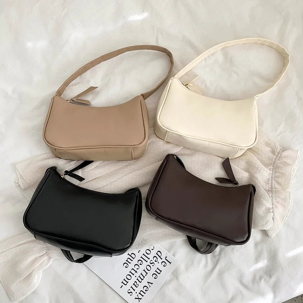 Women Fashion  Solid Shoulder Vintage Totes Bags PU Leather Travel