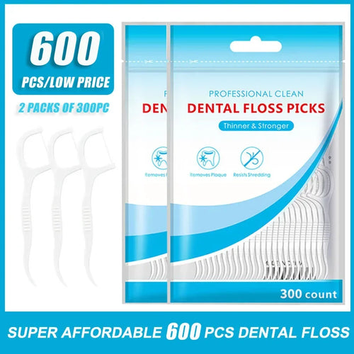 600/PCS Floss Family Pack Ultra-fine Toothpick Disposable Flat Floss