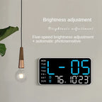 LED Digital Wall Clock Temperature Date Week Display Table Alarm
