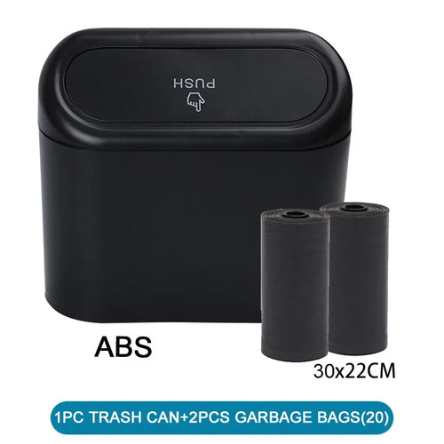 3Pcs Car Trash Can (with Lid) Contains 60 (300) Garbage Bags, Small