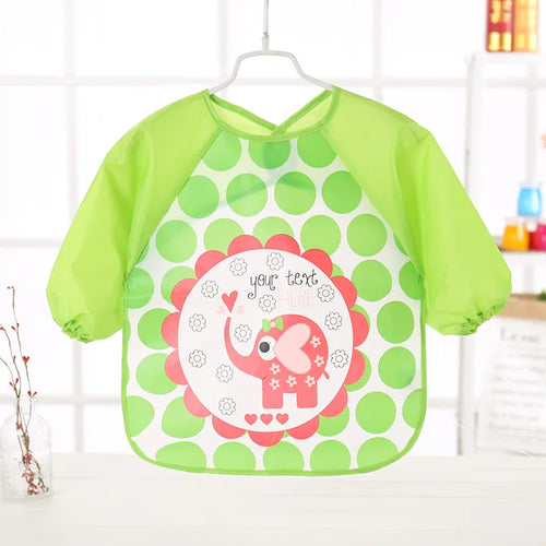 Waterproof EVA Full Sleeve Baby Bibs Children Apron Long Sleeve
