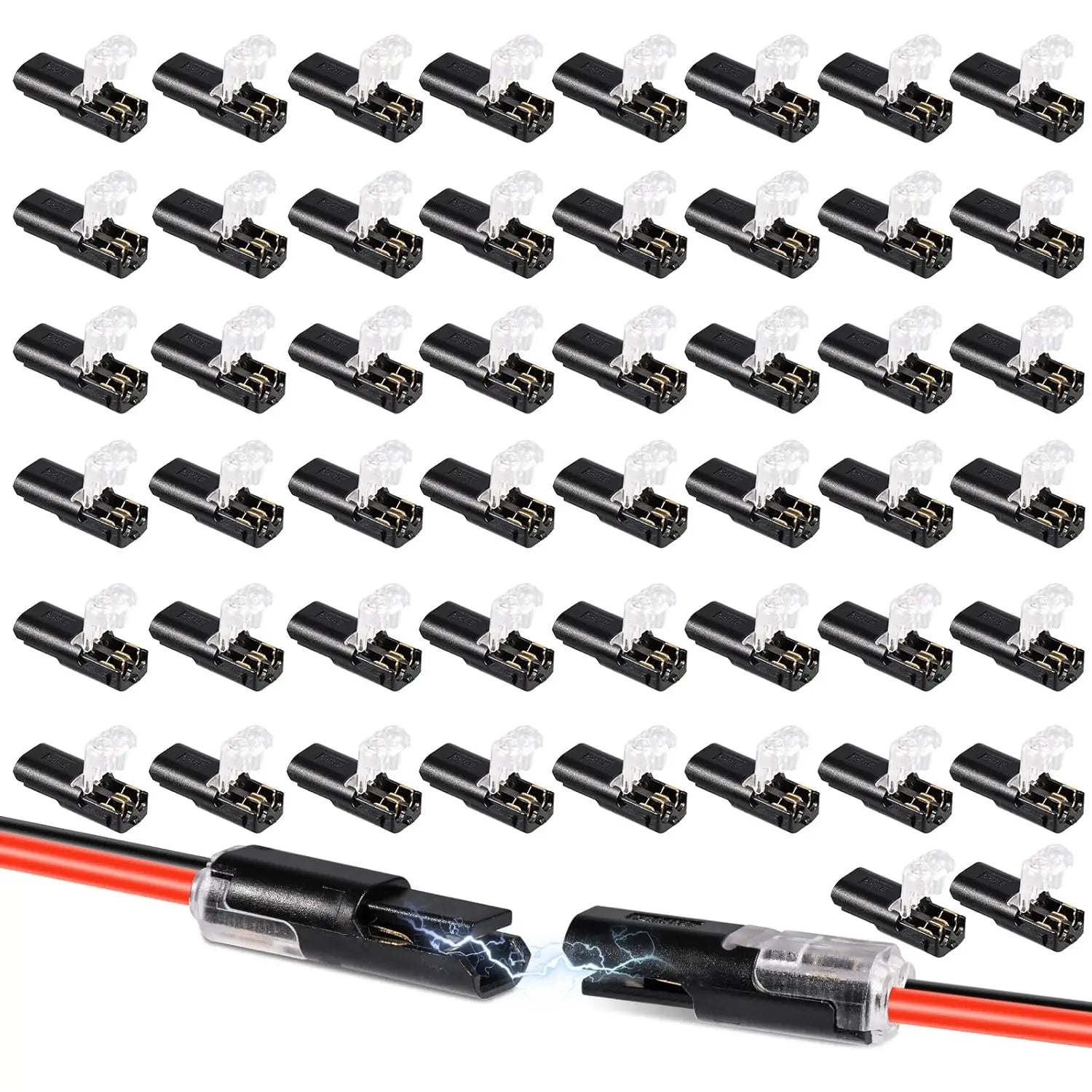 10/25/50PCS Double-Wire Plug-in Connector Pluggable 2 Pin 2 Way Led