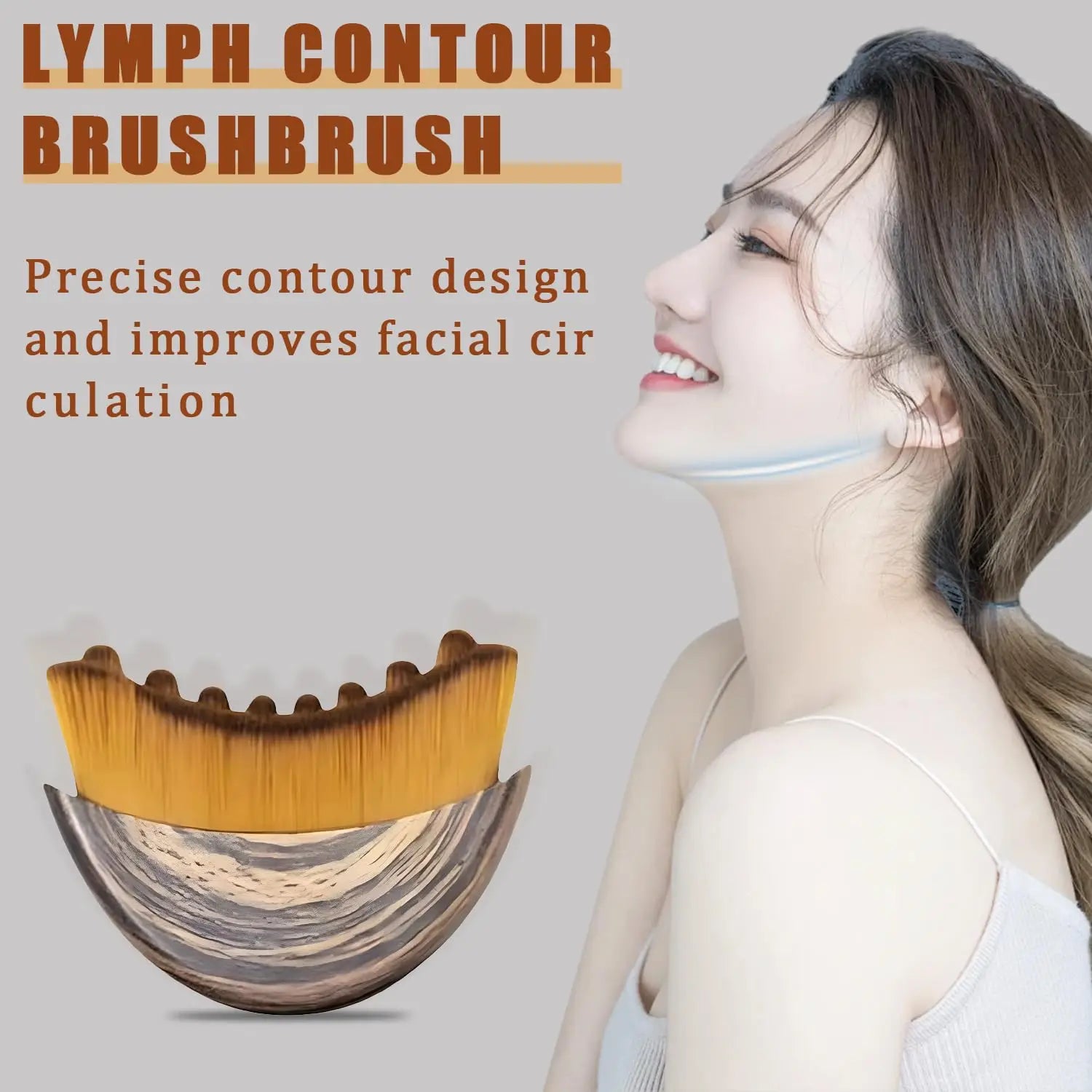 Lymphatic Contour Face Brush Lymphatic Drainage Reduce Puffiness