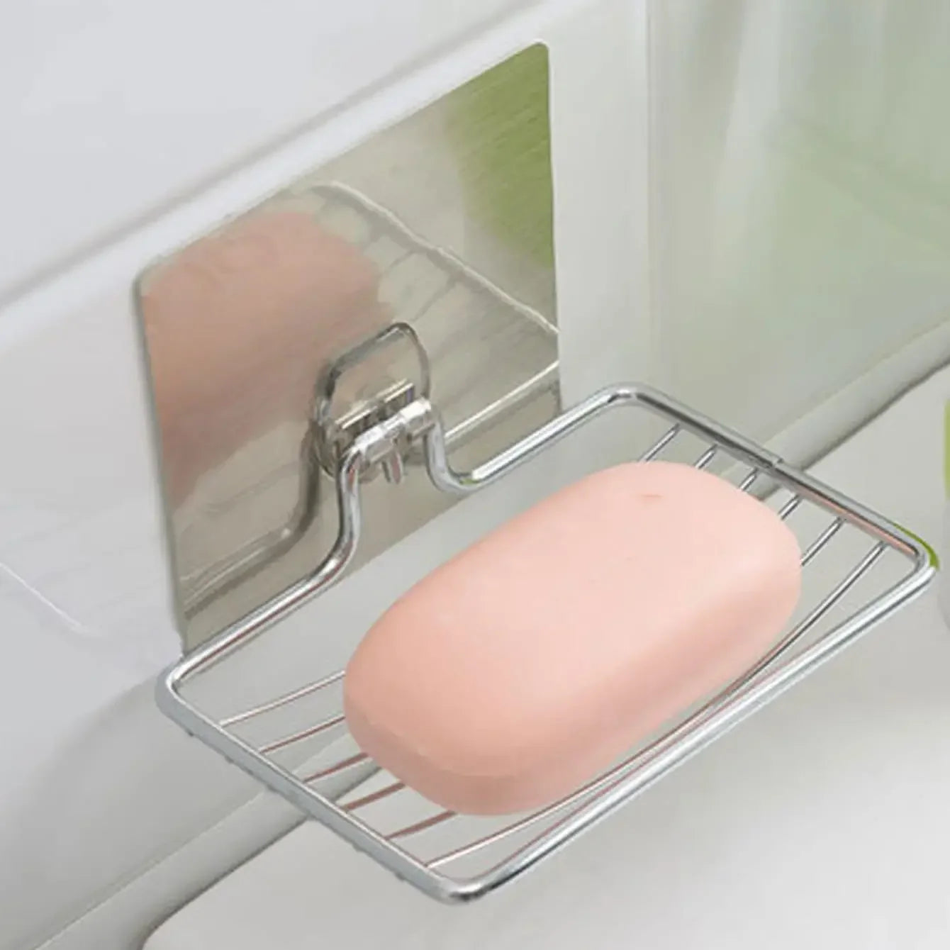 1pc-Stainless steel soap rack, wall mounted soap rack, drainage soap