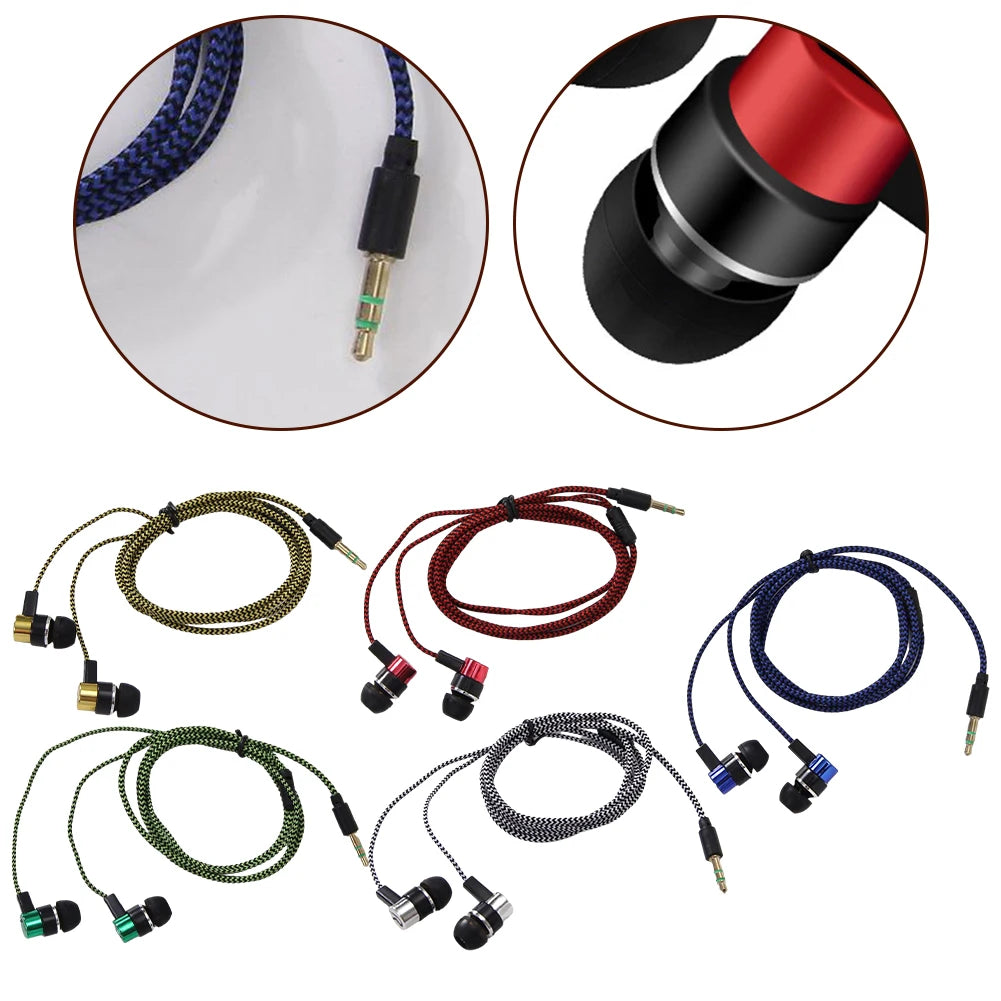 3.5mm In-Ear Wired Headphone 2 Basic Box Bass Stereo Earbuds Mobile