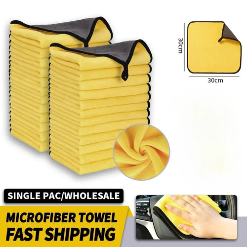 1/2/3/6/10pcs 30X60cm Microfiber Car Cleaning Towels Soft Quick Drying