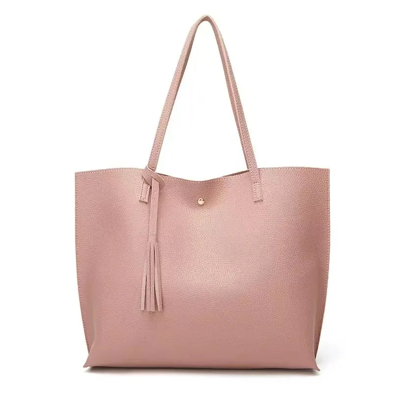 Big Black Shoulder Bags for Women Large Hobo Shopper Bag Solid Color