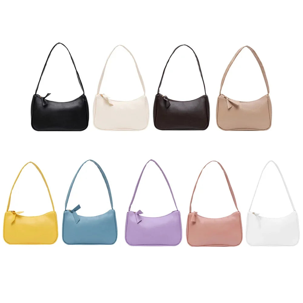 Women Fashion  Solid Shoulder Vintage Totes Bags PU Leather Travel