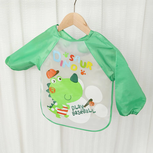Waterproof EVA Full Sleeve Baby Bibs Children Apron Long Sleeve