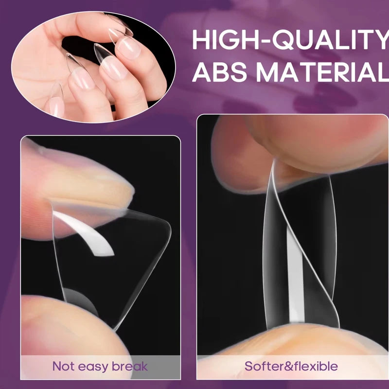240 件 Almond False Nail Tips Clear Matt Soft Fake Nails Extension 12