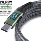 100W USB C to USB C Cable Type C PD 5A FastCharging for LED Display