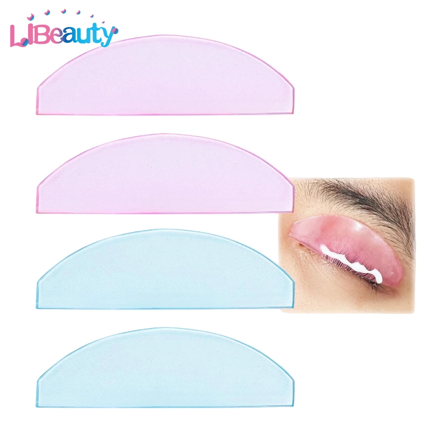 Libeauty 1 Pair Korean Lash Lift Shields Flat Reusable Self Adhesive