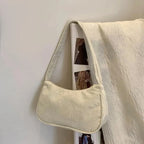 Retro Underarm Bag Women's Half Moon Shoulder Bag Fashion Solid Color