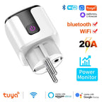 Tuya Smart EU Plug WiFi+Bluetooth 20A Socket With Power Monitoring