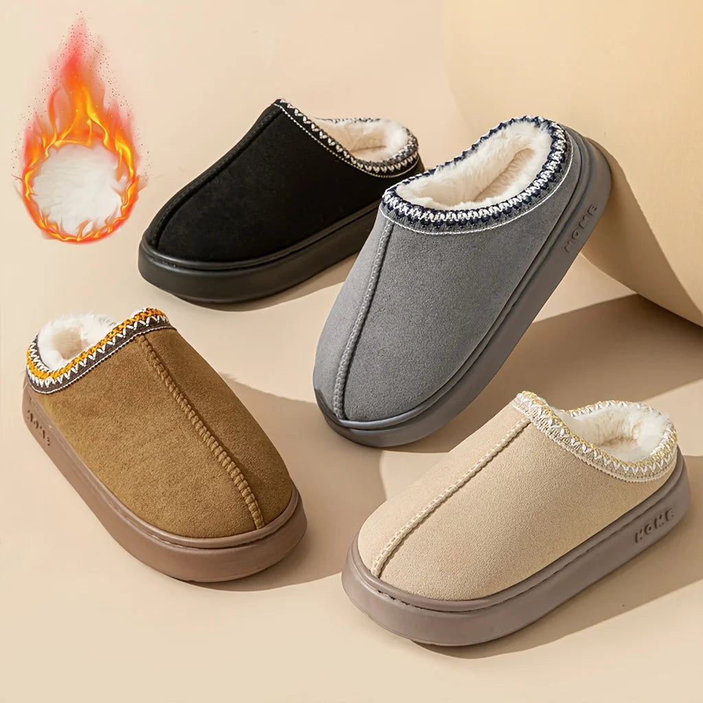Women's Comfort Lined Slippers Soft Sole Winter Warm Indoor Outdoor