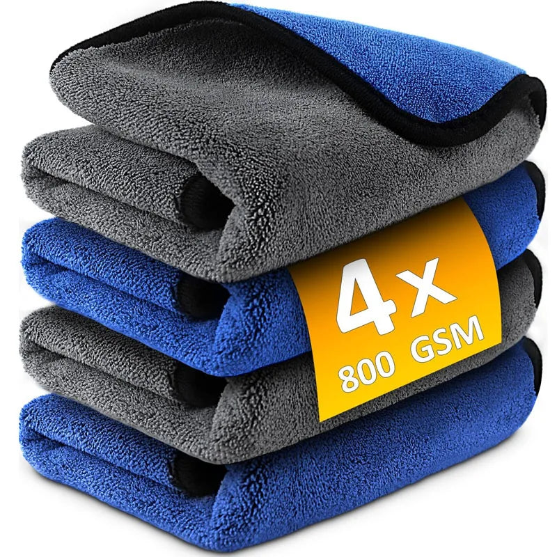1-4pcs Microfiber Car Washing Towel Soft Quick Drying Windows Mirrors